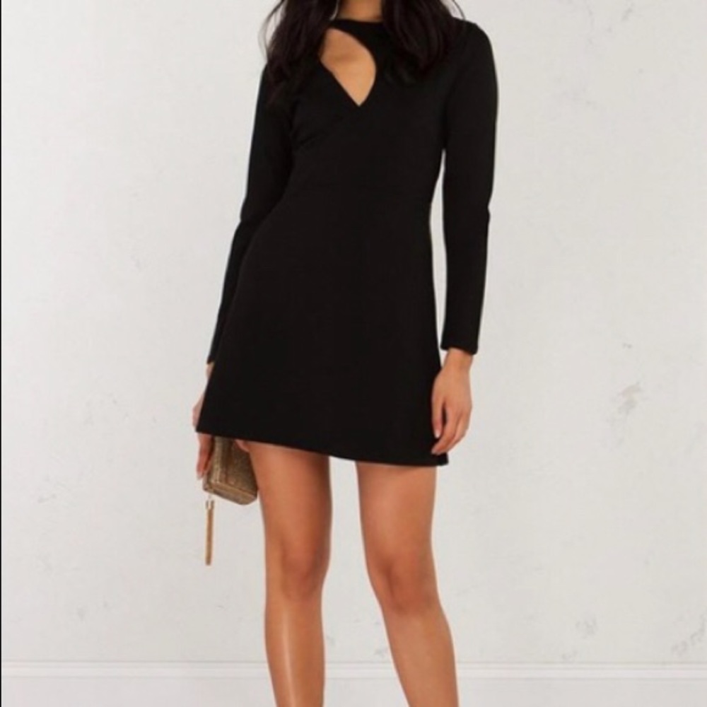 Kendall & Kylie Black Cut Out Long Sleeve Dress